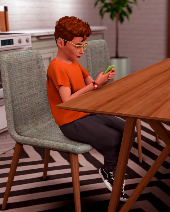 Sims 4 Kids with their Phone Poses at Katverse