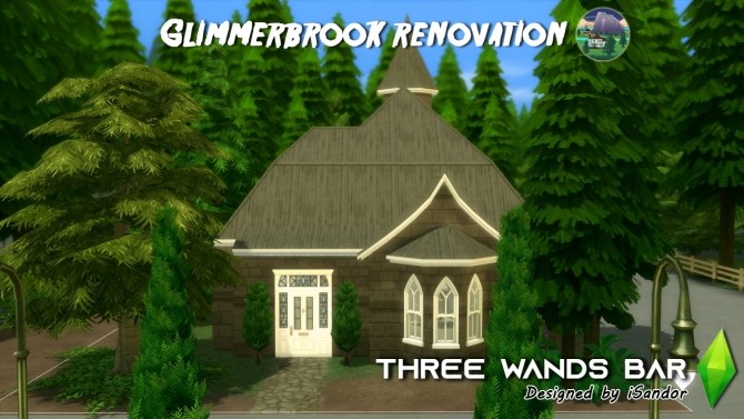 Sims 4 Glimmerbrook renovation #3 | Three Wands Bar by iSandor at Mod The Sims
