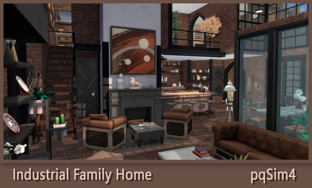 Sims 4 Industrial Family Home at pqSims4
