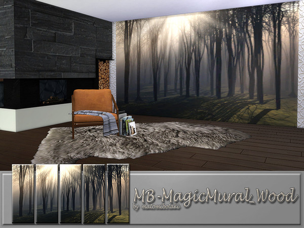 Sims 4 MB Magic Mural Wood by matomibotaki at TSR