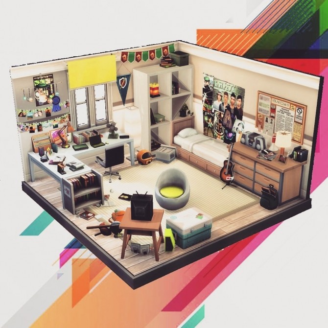 Sims 4 Comfy Dormitory Room at Agathea k
