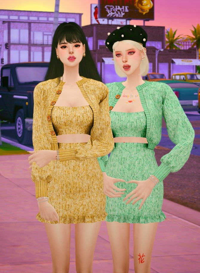 Sims 4 Knit mini dress and cardigan at RIMINGs