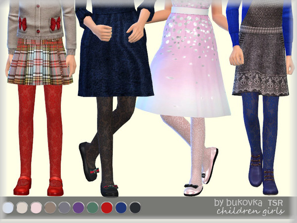 Sims 4 Lace Tights for girls by bukovka at TSR