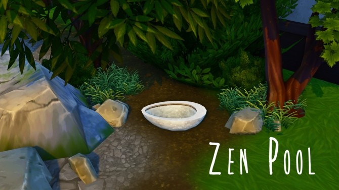 Sims 4 Zen Pool & Bamboo Fountain at Teanmoon