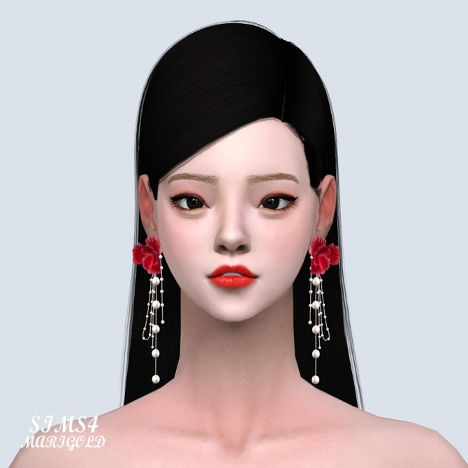 Sims 4 Big Flower Fancy Earrings at Marigold