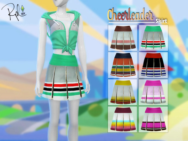 Sims 4 F Cheerleader Skirt by RobertaPLobo at TSR