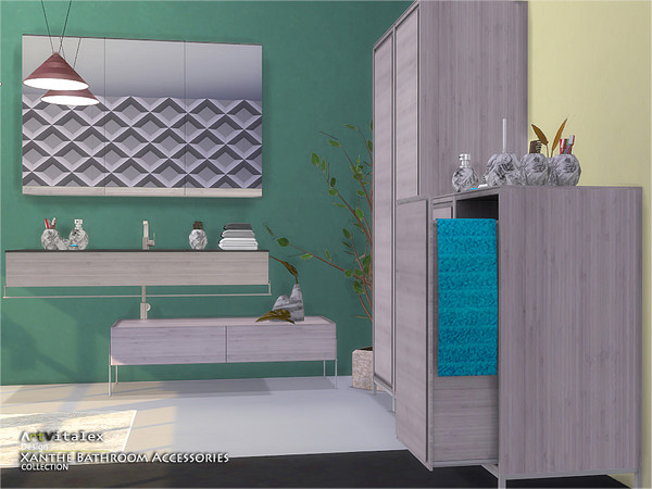 Sims 4 Xanthe Bathroom Accessories by ArtVitalex at TSR