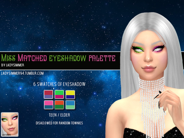 Sims 4 Miss Matched Eyeshadow Palette by LadySimmer94 at TSR