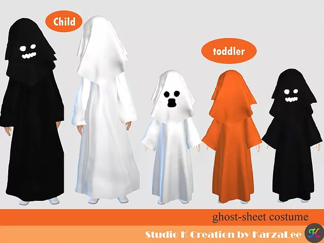 Sims 4 Ghost sheet costume for kids at Studio K Creation