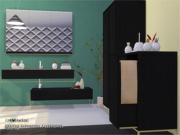 Sims 4 Xanthe Bathroom Accessories by ArtVitalex at TSR