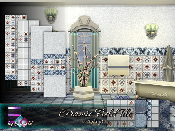 Sims 4 Ceramic Field Tile in light gray by emerald at TSR