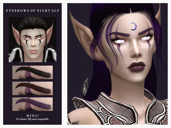 Sims 4 Eyebrows Of Night Elf by Merci at TSR