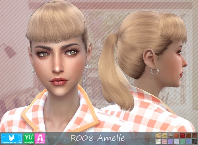 Sims 4 R008 Amelie hair (P) at Newsea Sims 4