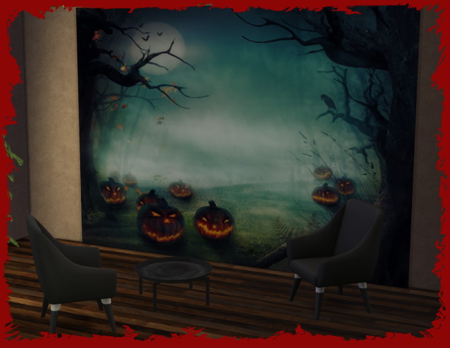 Sims 4 Wall Decal Giant Mural Halloween 2019 by Chalipo at All 4 Sims
