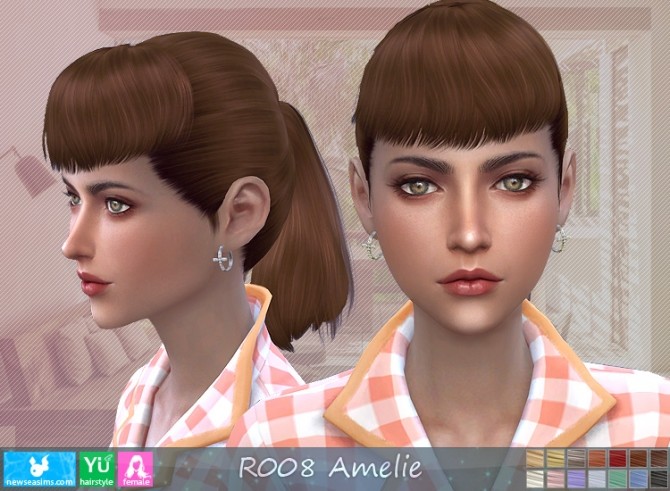 Sims 4 R008 Amelie hair (P) at Newsea Sims 4