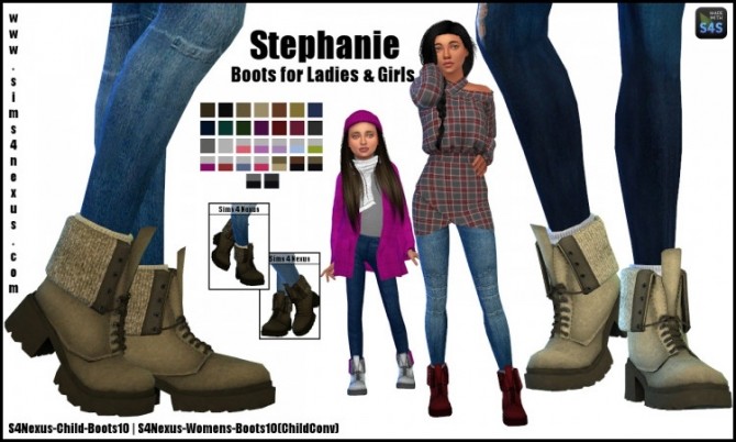 Sims 4 Stephanie boots by SamanthaGump at Sims 4 Nexus