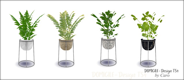 Sims 4 October Nights bedcover, pillows, cabinet, fern & R sculpture at DOMICILE Design TS4