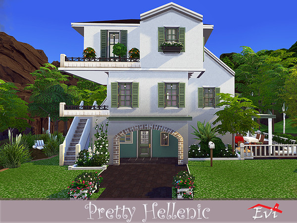 Sims 4 Pretty Hellenic house by evi at TSR
