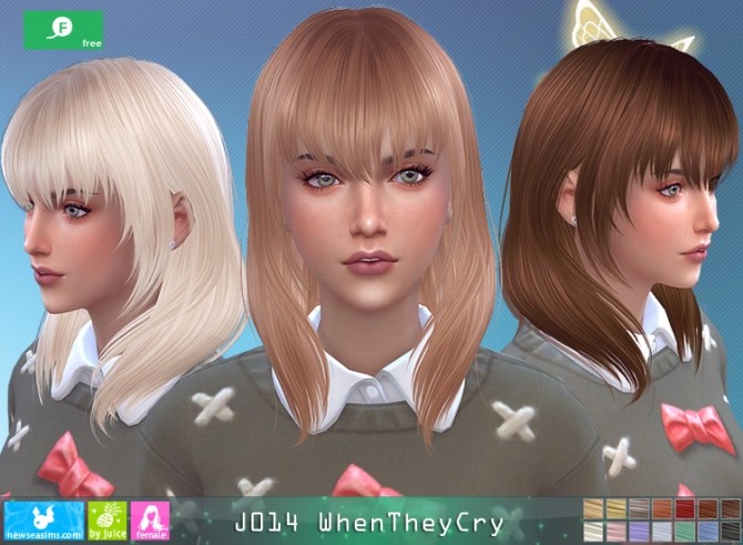 Sims 4 J014 WhenTheyCry hair at Newsea Sims 4