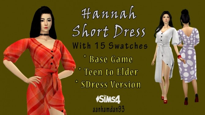 Sims 4 Hannah Short Dress at Aan Hamdan Simmer93