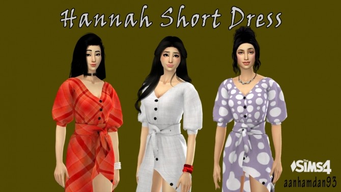 Sims 4 Hannah Short Dress at Aan Hamdan Simmer93