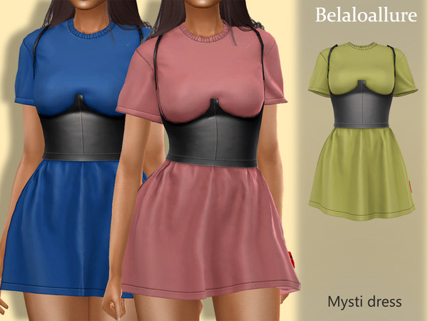 Sims 4 Belaloallure Mysti dress by belal1997 at TSR