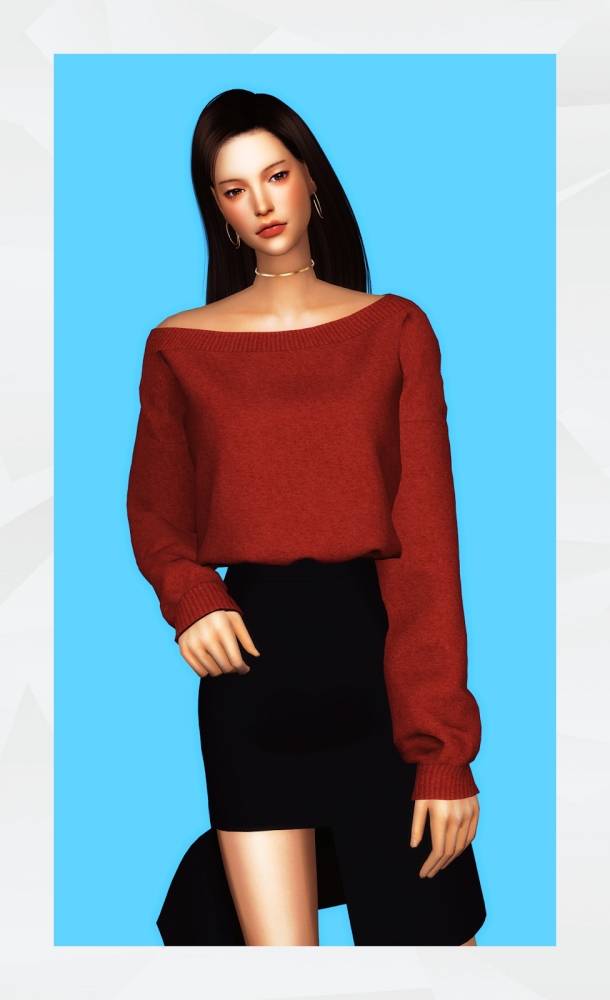 Unbalanced Sweatshirt at Gorilla » Sims 4 Updates