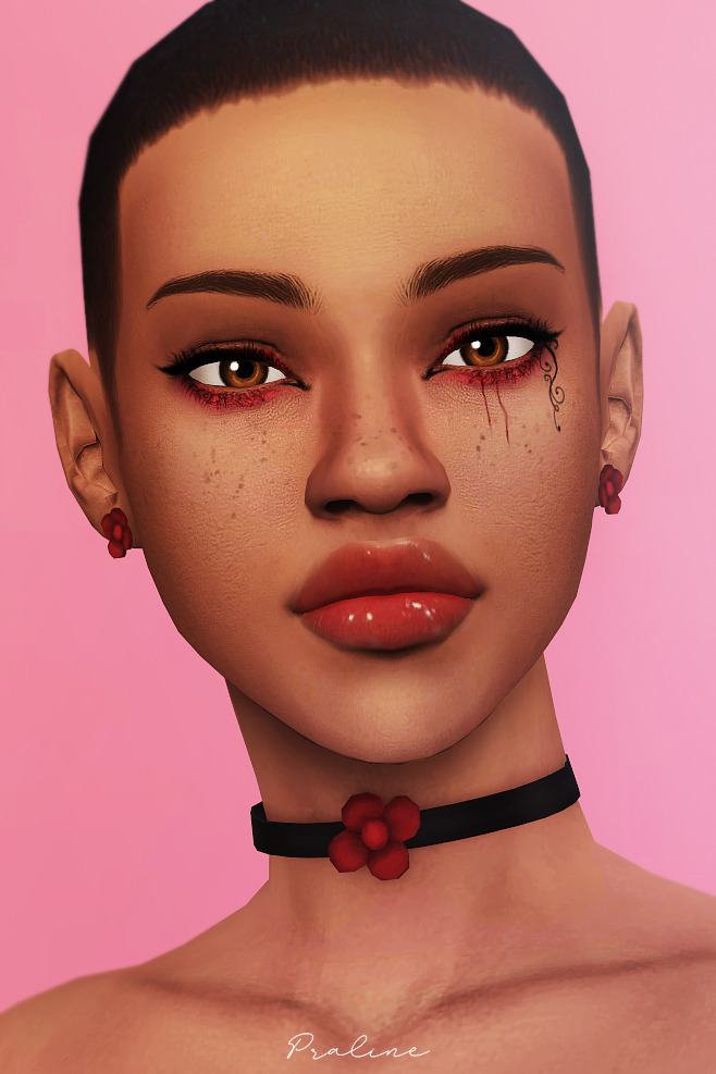 Sims 4 Love blossom earrings and chokers at Praline Sims