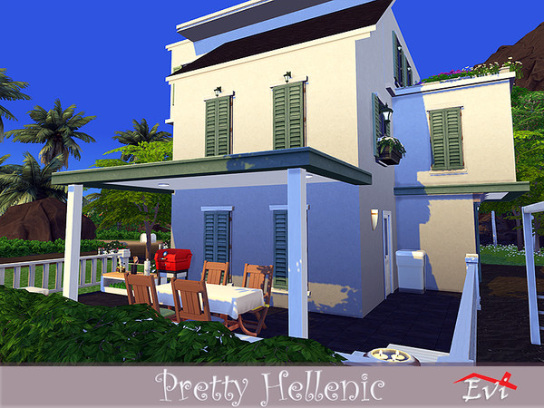 Sims 4 Pretty Hellenic house by evi at TSR
