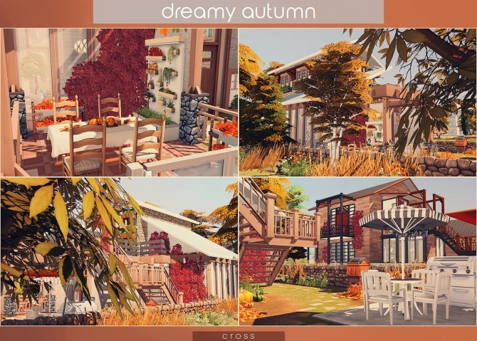 Sims 4 Dreamy Autumn house at Cross Design
