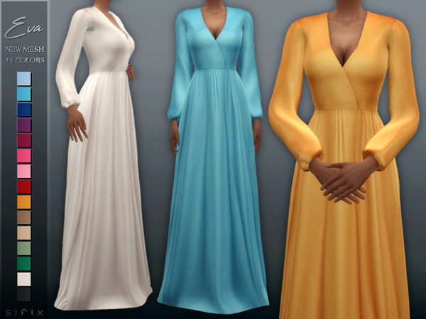 Sims 4 Eva Dress by Sifix at TSR