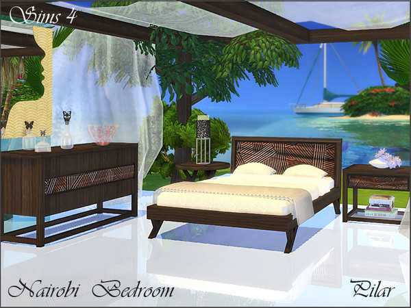 Sims 4 Nairobi Bedroom by Pilar at TSR