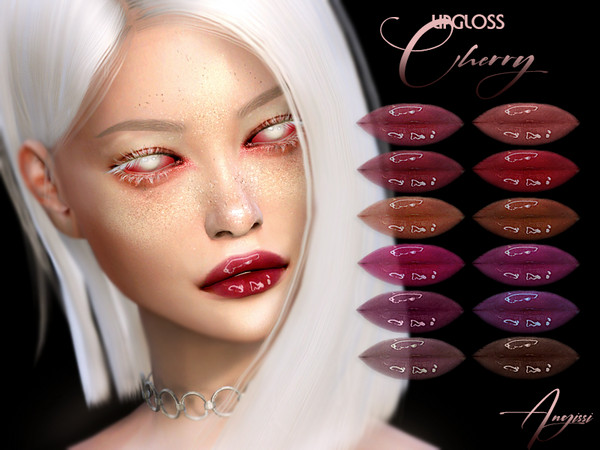 Sims 4 Cherry lipgloss by ANGISSI at TSR