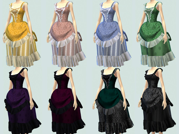 Sims 4 Neo victorian bow dress by Sandrini Feierabend at TSR
