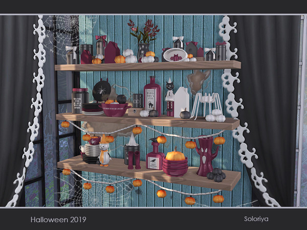Sims 4 Halloween 2019 decorative set by soloriya at TSR