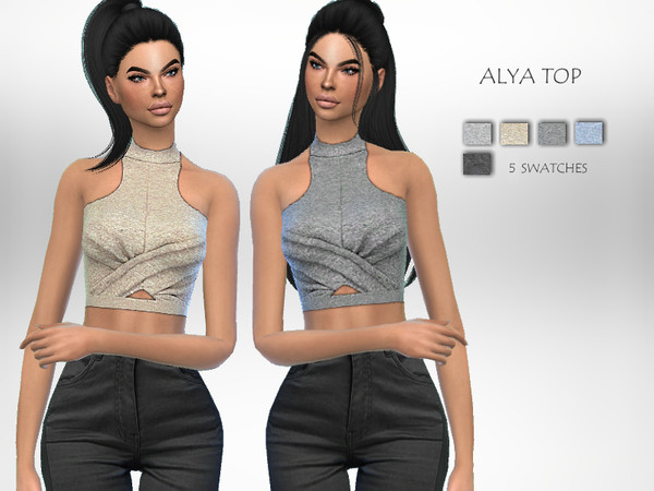 Sims 4 Alya Top by Puresim at TSR