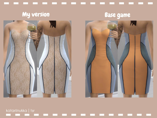 Sims 4 Modified base game dress lace by Katariinukka at TSR