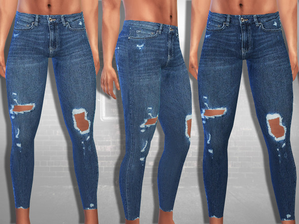 Sims 4 True Ripped Jeans M by Saliwa at TSR