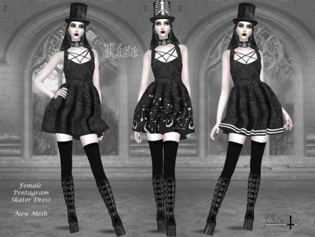 LISE Pentagram Dress by Helsoseira at TSR » Sims 4 Updates