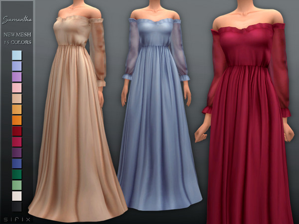 Sims 4 Samantha Dress by Sifix at TSR
