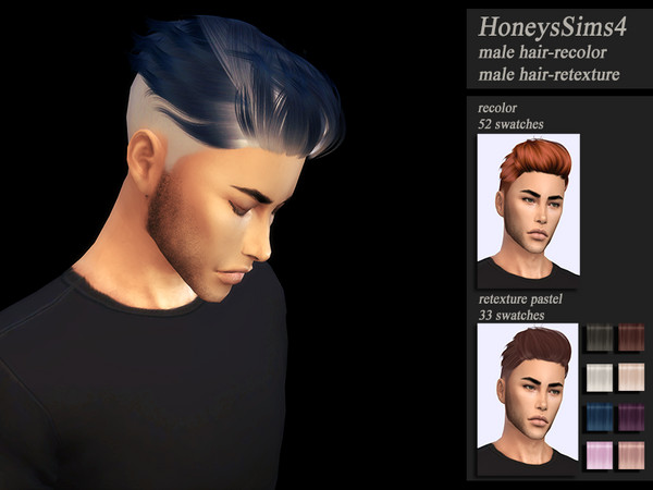 Sims 4 HoneysSims4 Recolor male hair Anto Hugo by Jenn Honeydew Hum at TSR