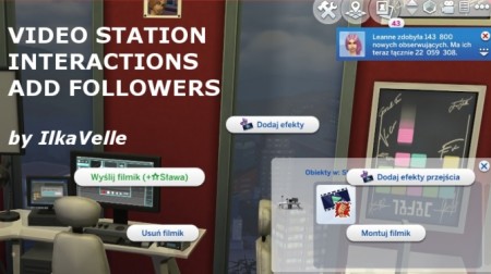 Video Station Interactions Add Followers by IlkaVelle at Mod The Sims