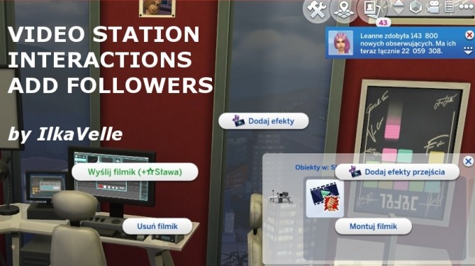 Sims 4 Video Station Interactions Add Followers by IlkaVelle at Mod The Sims