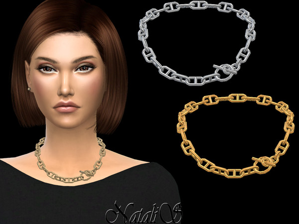 Sims 4 Anchor chain necklace by NataliS at TSR