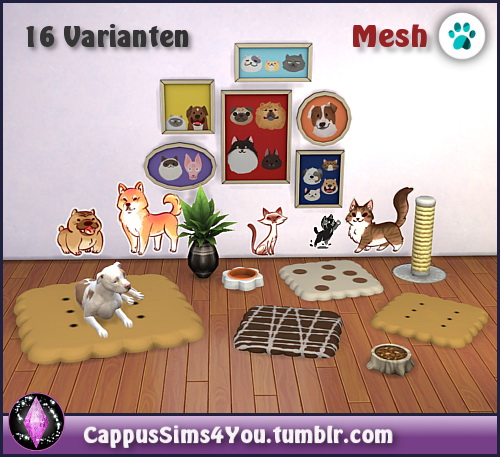 Sims 4 Set Pet bed Biscuit at CappusSims4You