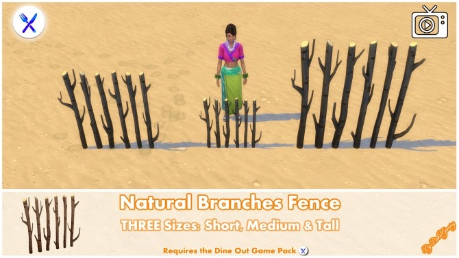 Sims 4 Natural Branches Fence by Bakie at Mod The Sims