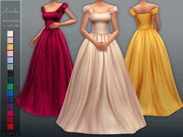 Sims 4 Amelia Gown by Sifix at TSR