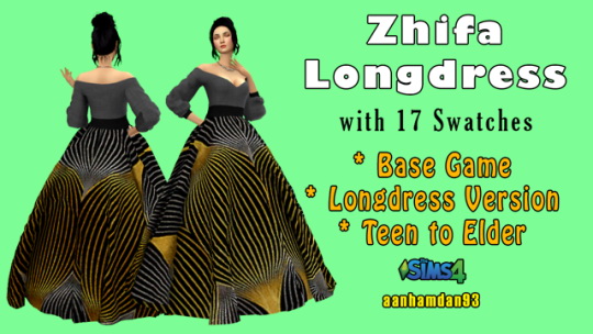 Sims 4 Zhifa Longdress at Aan Hamdan Simmer93