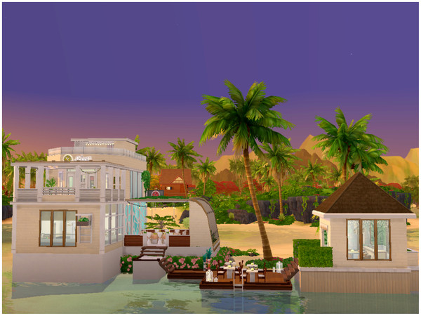 Sims 4 Waterfront Restaurant by Mini Simmer at TSR