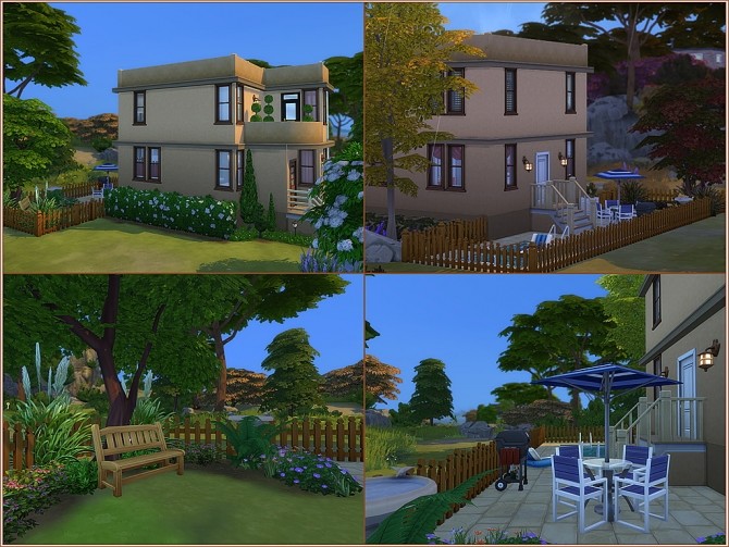 Sims 4 Tiny Semi Modern Double House by oumamea at Mod The Sims